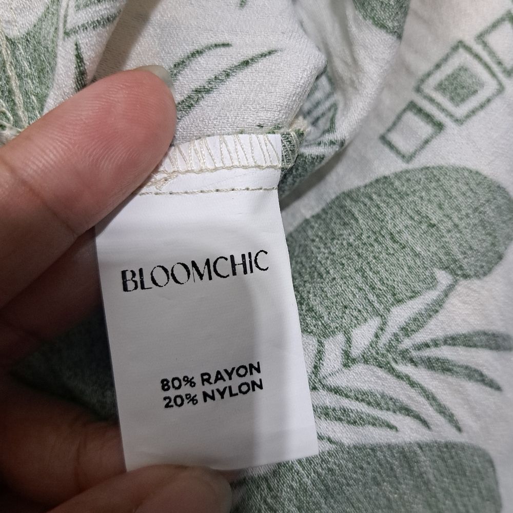 BloomChic  Tropical Palm Print Boho Chic Midi Dress Size 22-24 Multi-Color NWT - Picture 8 of 17